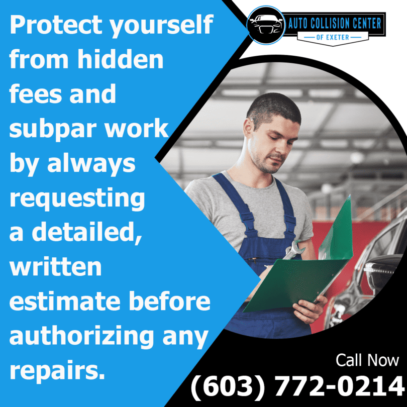 Auto Collision Center of Exeter detailed written estimate