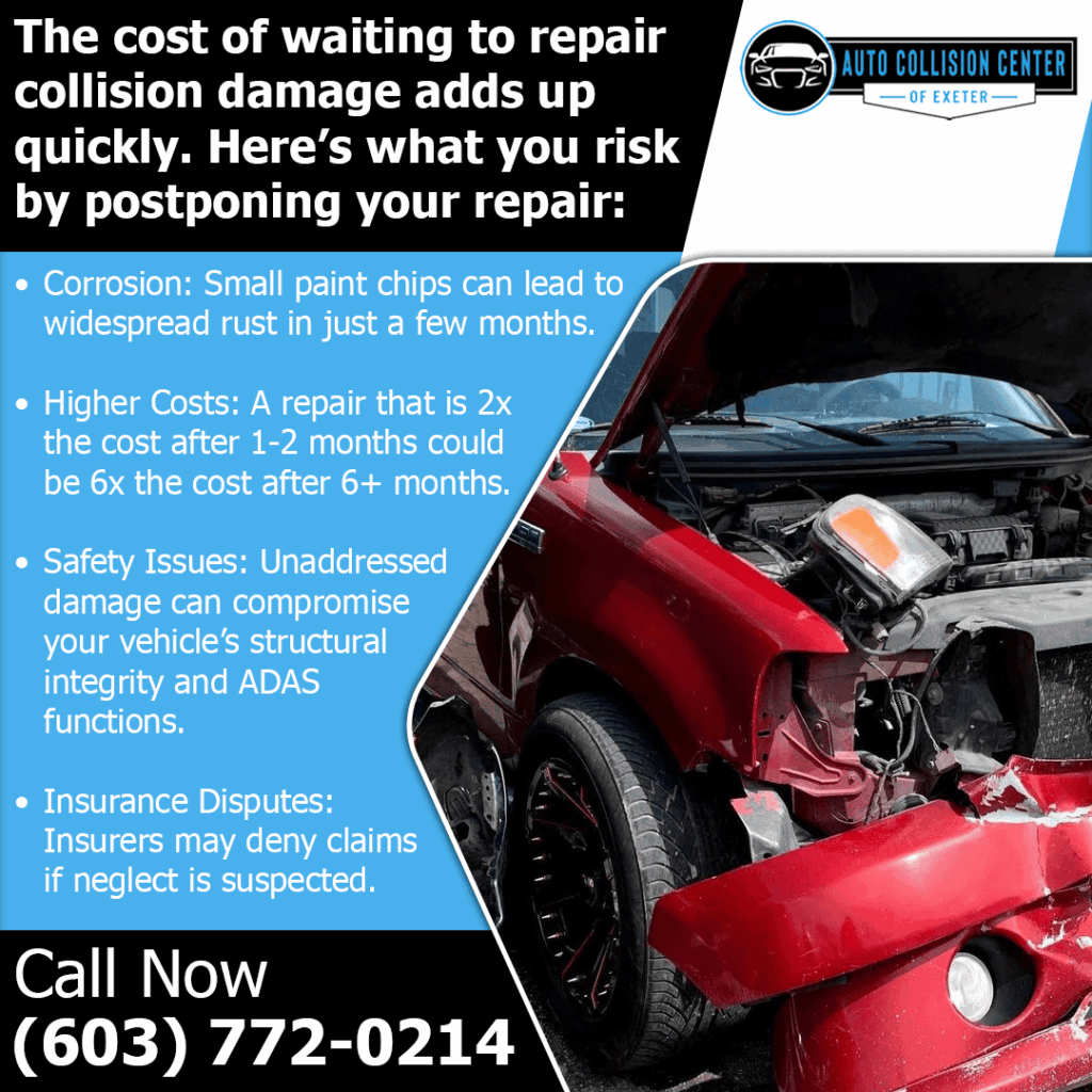 Why Delaying Auto Body Repair in Exeter, NH Is a Risk You Can’t Afford 2 Cost of waiting to repair collision damage