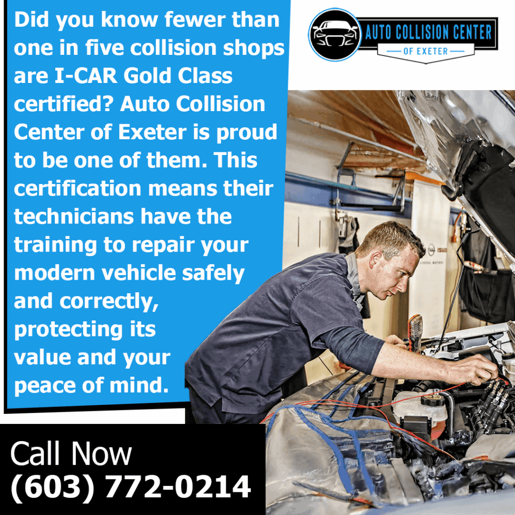 I-CAR Gold Class Certification Makes Auto Collision Center of Exeter Worth Your Investment 1 I-CAR gold class certified collision shop