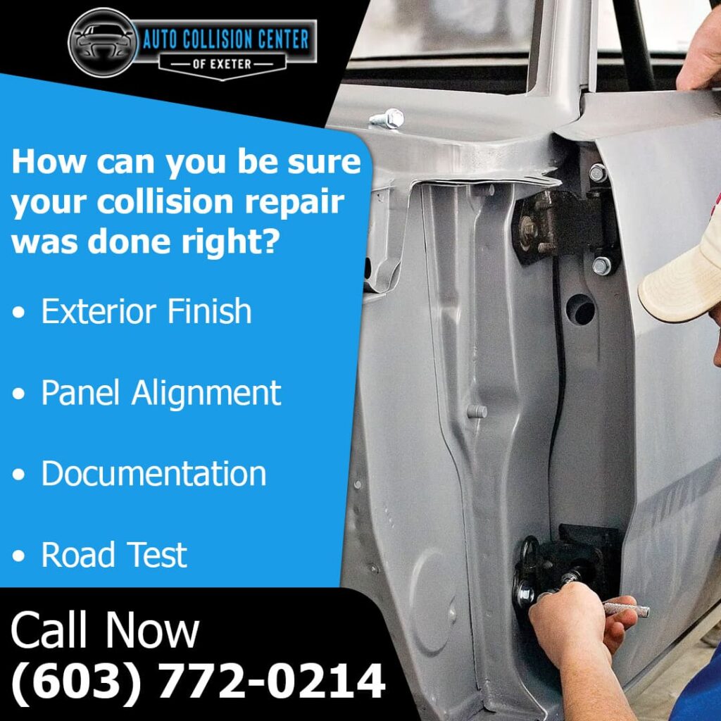 Collision repair doing door work